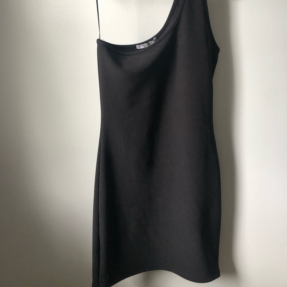 Black Pull & Bear One-Shoulder Bodycon Mini Dress